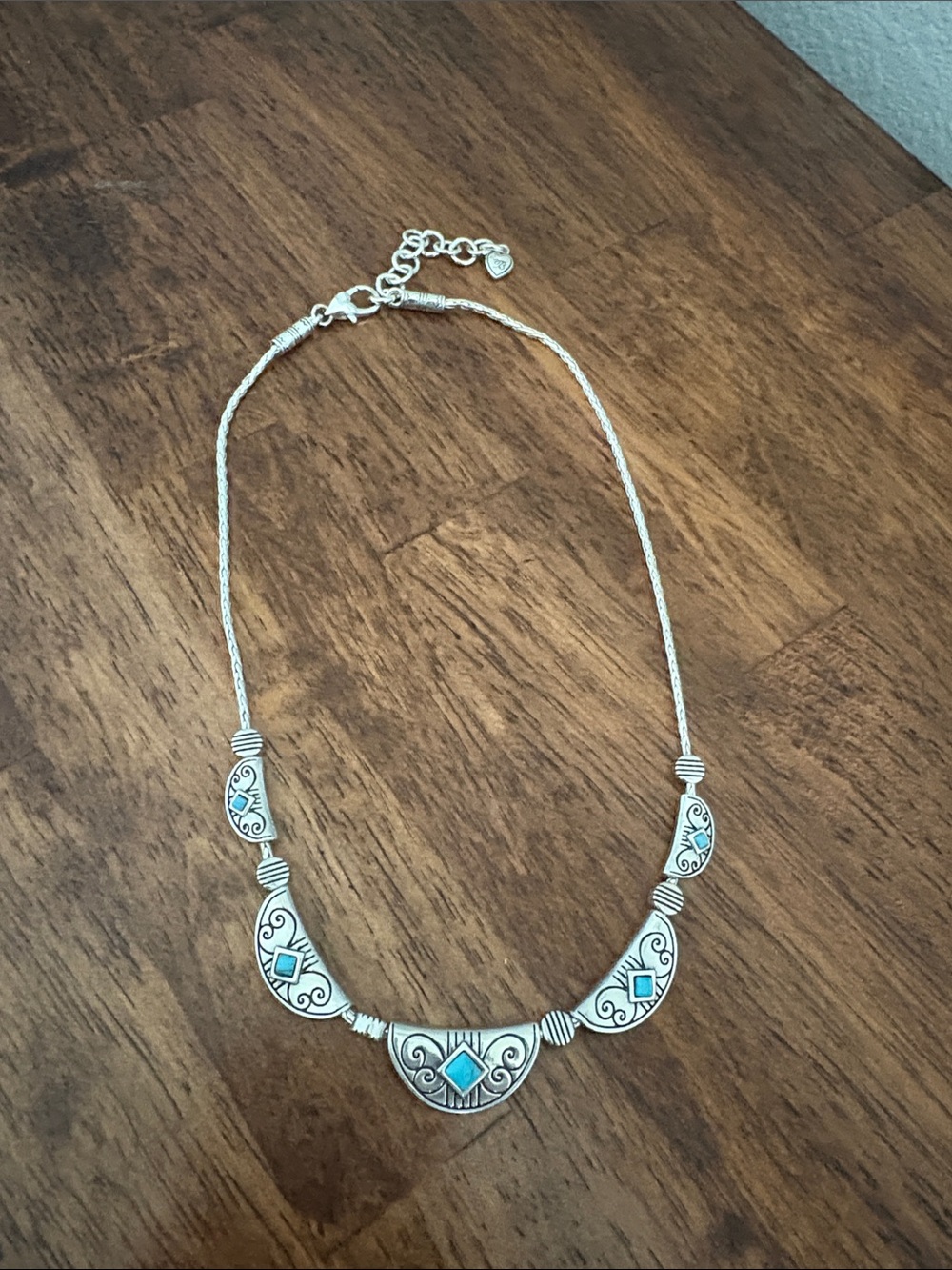 Brighton Silver-Tone Necklace with Turquoise Accents